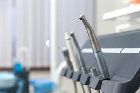 Closeup of a modern dentist tools, burnishers. Fotos Stock