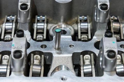 Closeup of the modern engine part. Stock Photos