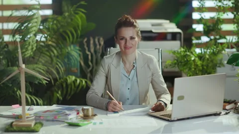 Closeup on modern woman with documents exploring charts Stock Footage 238686806