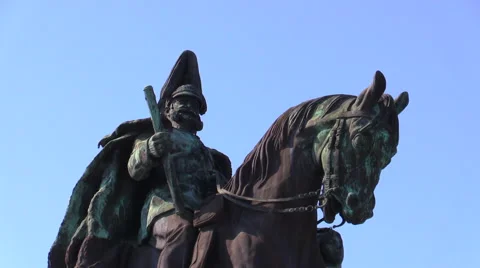Closeup of monument to German Emperor William I Stock-Footage 57469845