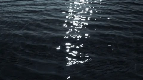 Closeup of a moonlit path on the water surface of a river. Stock-Footage 115588760