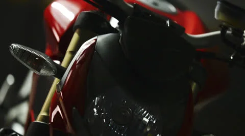 Closeup of a motorcycle  Stock Footage 25358860
