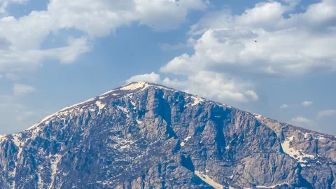 Closeup mount top on a blue sky background Stock Footage 141210567