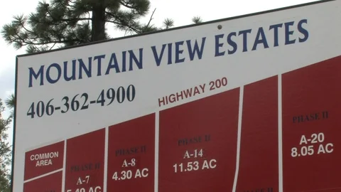 Closeup of Mountain View Estates Lot Sign Stock Footage 108394887