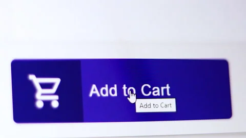 Closeup of mouse cursors click at add to cart button on led computer Stock Footage 149236871