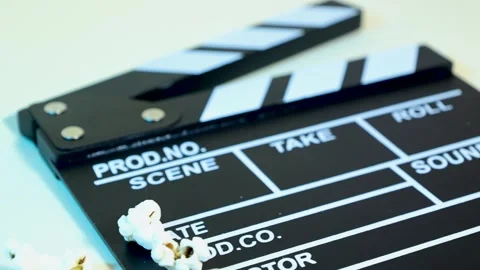 Closeup of movie clapperboard Stock Footage 287999464