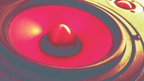 Closeup at moving speaker system Video stock 124272844