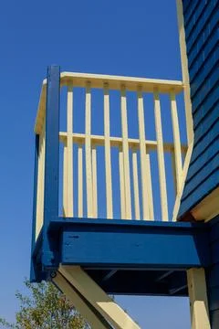 Closeup of multi colored balcony Stock Photos