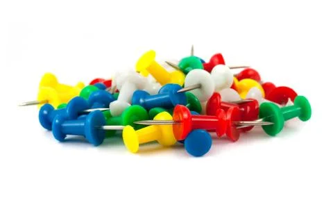 Closeup of multi-colored paper clips Stock Photos