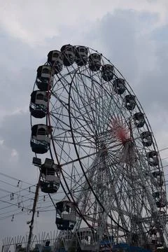 Closeup of multi-coloured Giant Wheel during Dussehra Mela in Delhi, India... Stock Photos