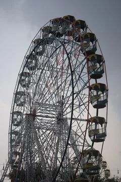 Closeup of multi-coloured Giant Wheel during Dussehra Mela in Delhi, India... Stock Photos