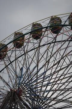 Closeup of multi-coloured Giant Wheel during Dussehra Mela in Delhi, India... Stock Photos