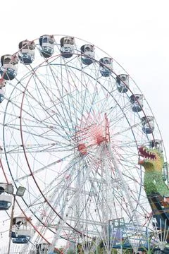Closeup of multi-coloured Giant Wheel during Dussehra Mela in Delhi, India... Stock Photos
