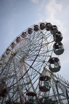 Closeup of multi-coloured Giant Wheel during Dussehra Mela in Delhi, India... Stock Photos