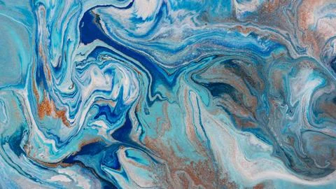 Closeup of multicolor abstract marbling texture. Hand painted beautiful patte 库存照片