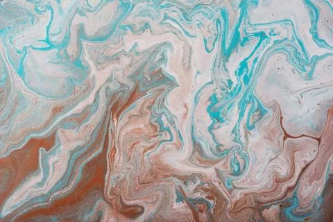 Closeup of multicolor abstract marbling texture. Hand painted beautiful patte Stock Photos