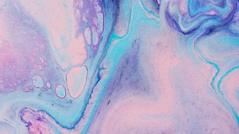 Closeup of multicolor abstract marbling texture. Hand painted beautiful patte Stock Photos
