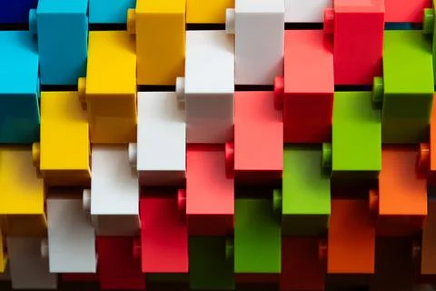 Closeup of multicolored blocks built Stock Photos