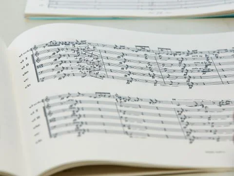 Closeup on a musicbook with notes.jh Foto stock
