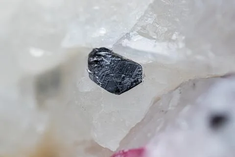 Closeup natural hexagonal graphite crystal Stock Photos