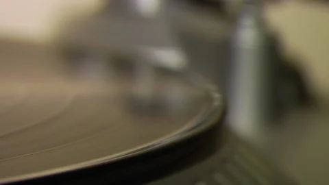 Closeup On Needle Dropping On Record And Picked Back Up Stock-Footage 144422978