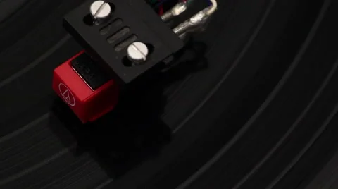 Closeup of Needle on Turntable Stock Footage 61408536