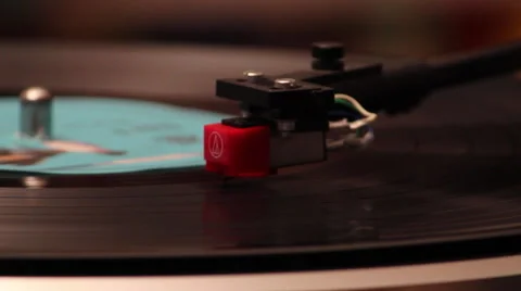 Closeup of Needle on Turntable Stock Footage 61408757