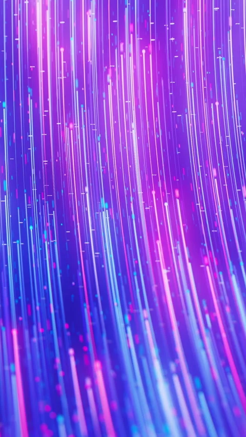 Closeup of neon line flow carrying big data at light speed. Abstract digital Stock Footage 348282980
