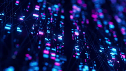 Closeup of Neural network model, LLM structure animation. AI big data processing Stock Footage 320612769