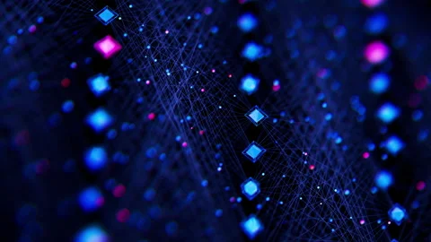 Closeup of Neural network model, LLM structure animation. AI big data processing Stock Footage 321067972