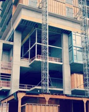 Closeup of new building development construction Stock Photos