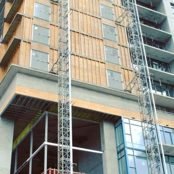 Closeup of new building development construction Stock Photos