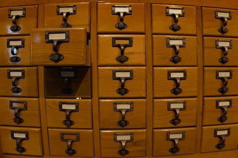 Closeup of numbered mailboxes and lockers Stock Photos