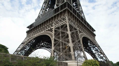 Closeup o the eiffel tower in paris france Video stock 30965714