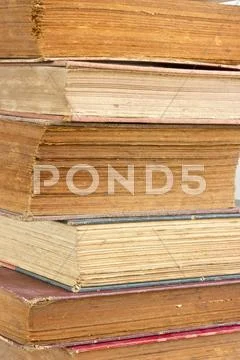 Closeup old book pages texture. Stock Photos