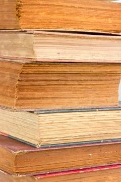 Closeup  old book pages texture. Stock Photos