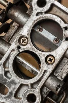 Closeup old carburetor Stock Photos