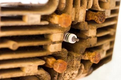 Closeup old engine Stock Photos