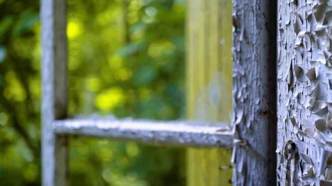 Closeup of an old frame of a window Video stock 94434176