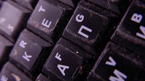 Closeup of old laptop keyboard. 4K UHD Stock Footage 72831184