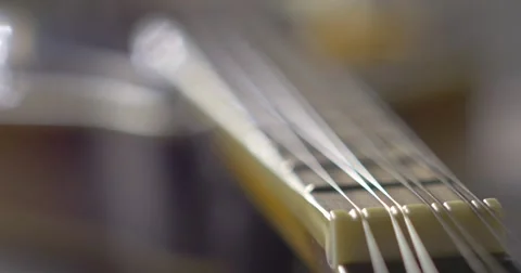 Closeup of old mandolin - macro 4 Stock Footage 63420999