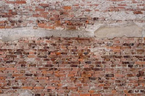 Closeup of old red brick wall Foto stock