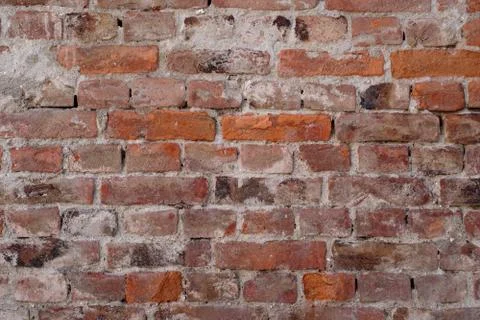 Closeup of old red brick wall Stock Photos