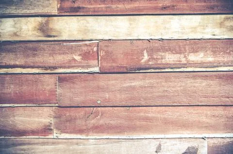 Closeup of old red brown wooden plank texture background. Wallpaper backdro.. Fotos Stock