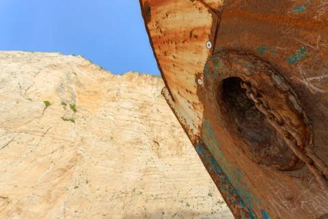 Closeup of an old shipwreck Stock Photos
