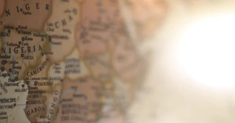 Closeup Old Vintage World map.  Focusing on the Horn of Africa Stock Footage 116989818