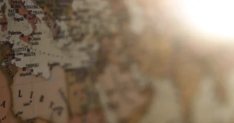 Closeup Old Vintage World map.  Focusing on IRAN, the Middle East. Stock Footage 116990025