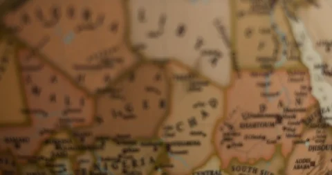 Closeup Old Vintage World map. Focusing on The Mediterranean Sea Stock Footage 116990407