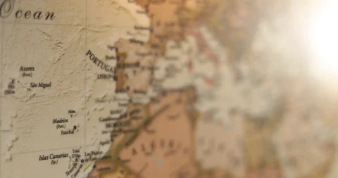 Closeup Old Vintage World map. Focusing on The Mediterranean Sea Stockbeeldmateriaal 116990440