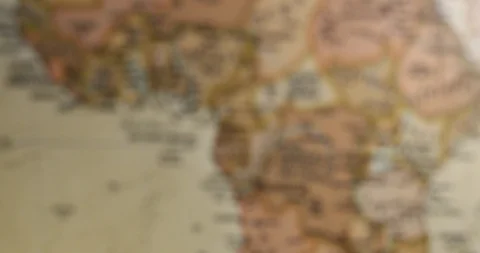 Closeup Old Vintage World map. Focusing on Southern Africa Stockbeeldmateriaal 116991193